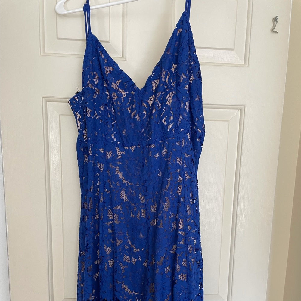 Lulu’s One Wish Royal Blue MIDI Dress Sz L